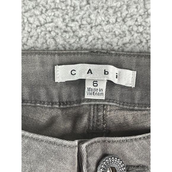 Cabi Jeans Womens 6 Gray Skinny Denim High Rise Stretch Ankle Style Pockets - Picture 5 of 11